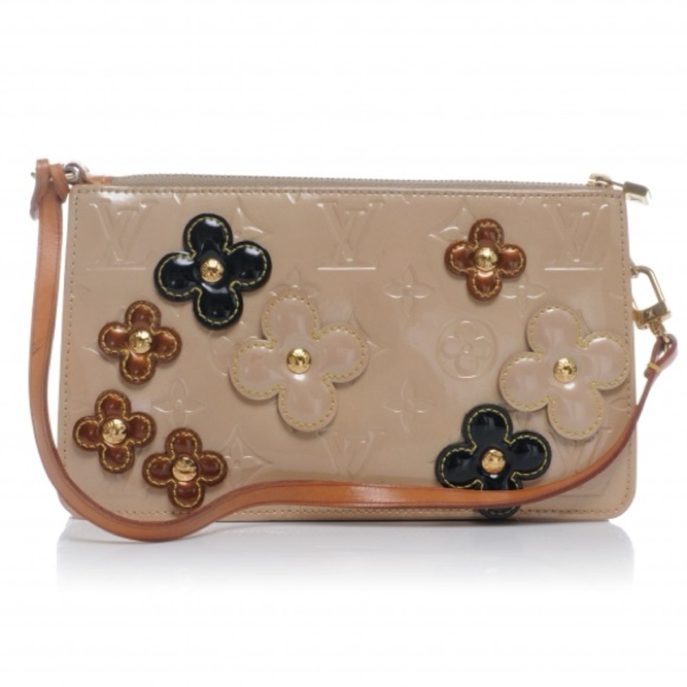 Louis Vuitton Limited Edition Beige Vernis Lexington Fleurs Accessories Pochette